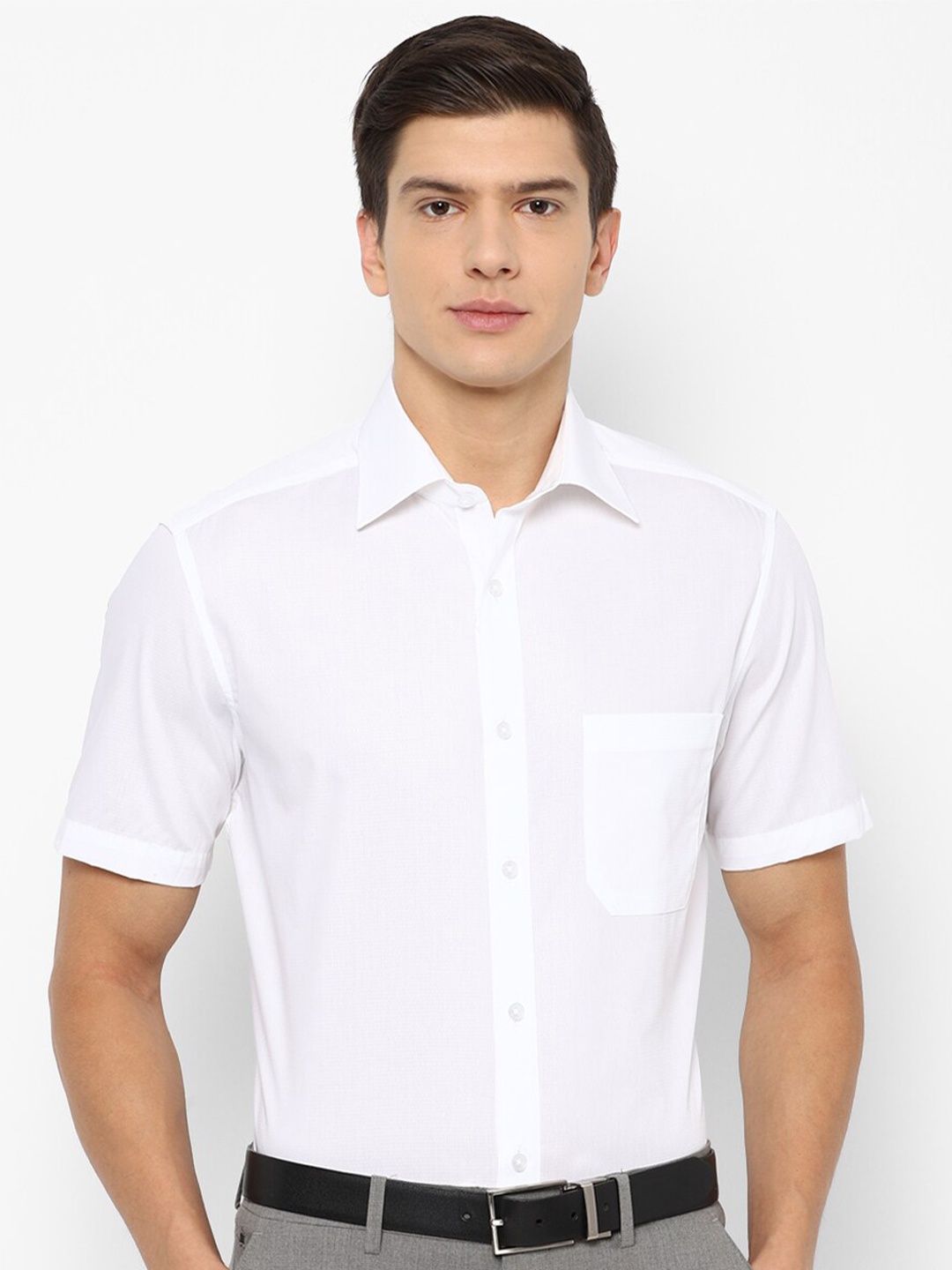 

Louis Philippe Men White Cotton Formal Shirt