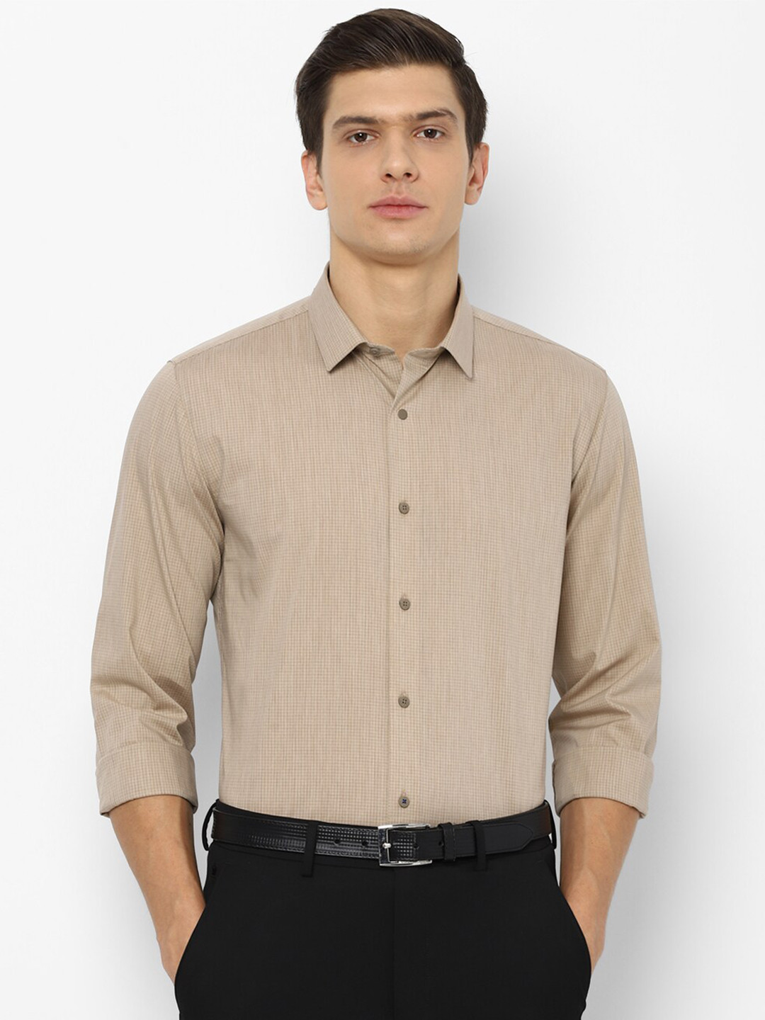 

Louis Philippe Sport Men Brown Slim Fit Micro Checked Cotton Casual Shirt