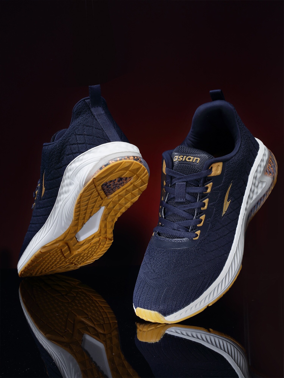 

ASIAN Men Navy Blue Mesh Running Shoes