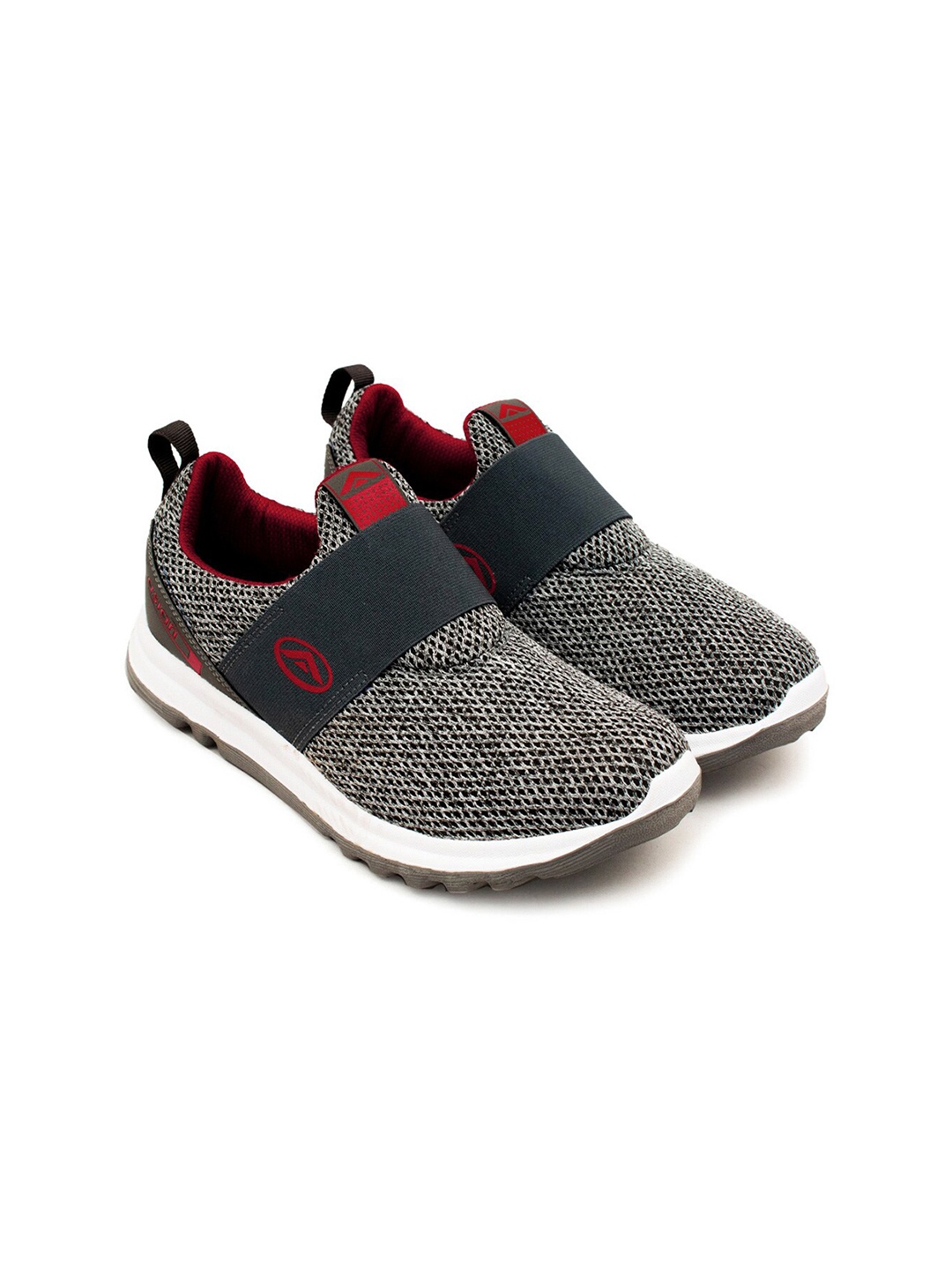 

ASIAN Men Grey Mesh Running Slip-On Sports Shoes