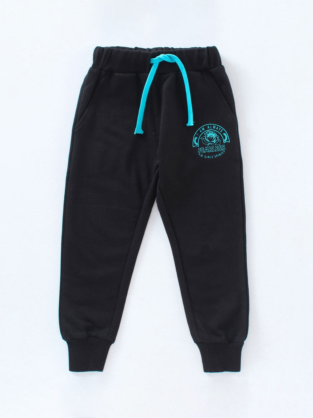 

JusCubs Infant Boys Black Solid Cotton Relaxed-Fit Joggers
