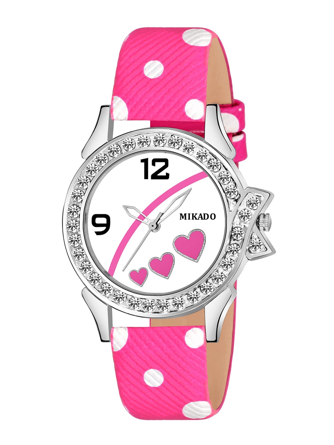

Mikado Women White Brass Printed Dial & Pink Leather Straps Analogue Watch