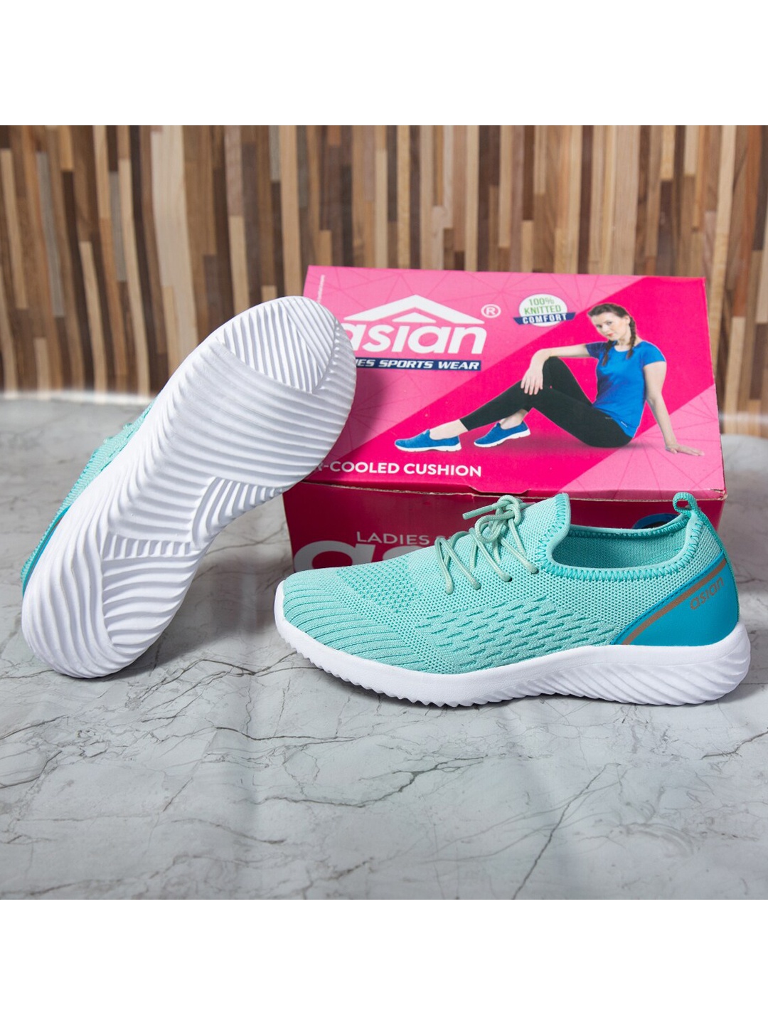 

ASIAN Women Turquoise Blue Mesh Running Shoes