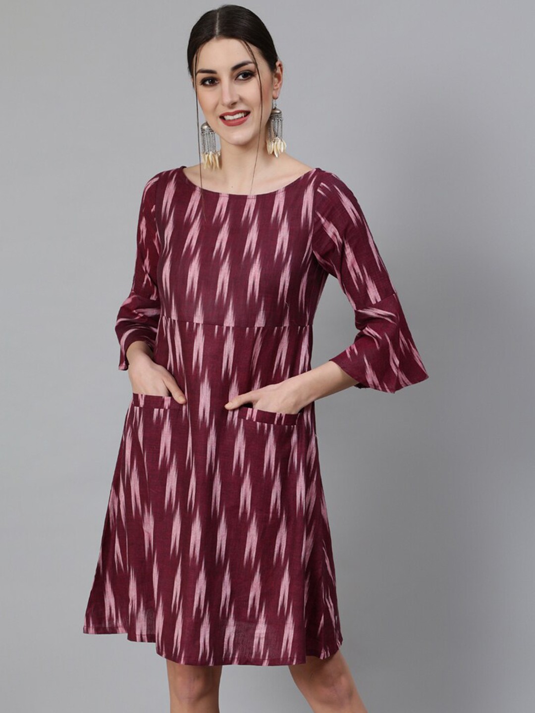 

Awadhi Burgundy Sheath Dress