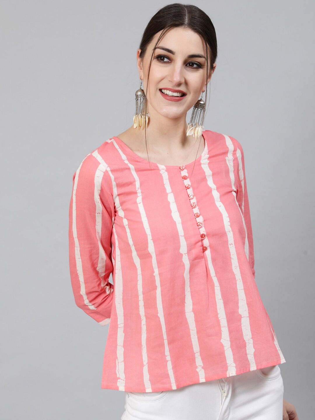 

Awadhi Women Pink Striped Top