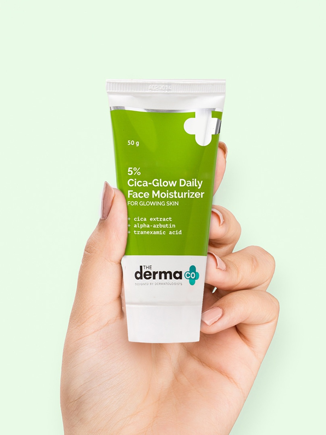 

The Derma co. 5% Cica-Glow Daily Face Moisturizer with Alpha Arbutin & Tranexamic Acid 50g, White