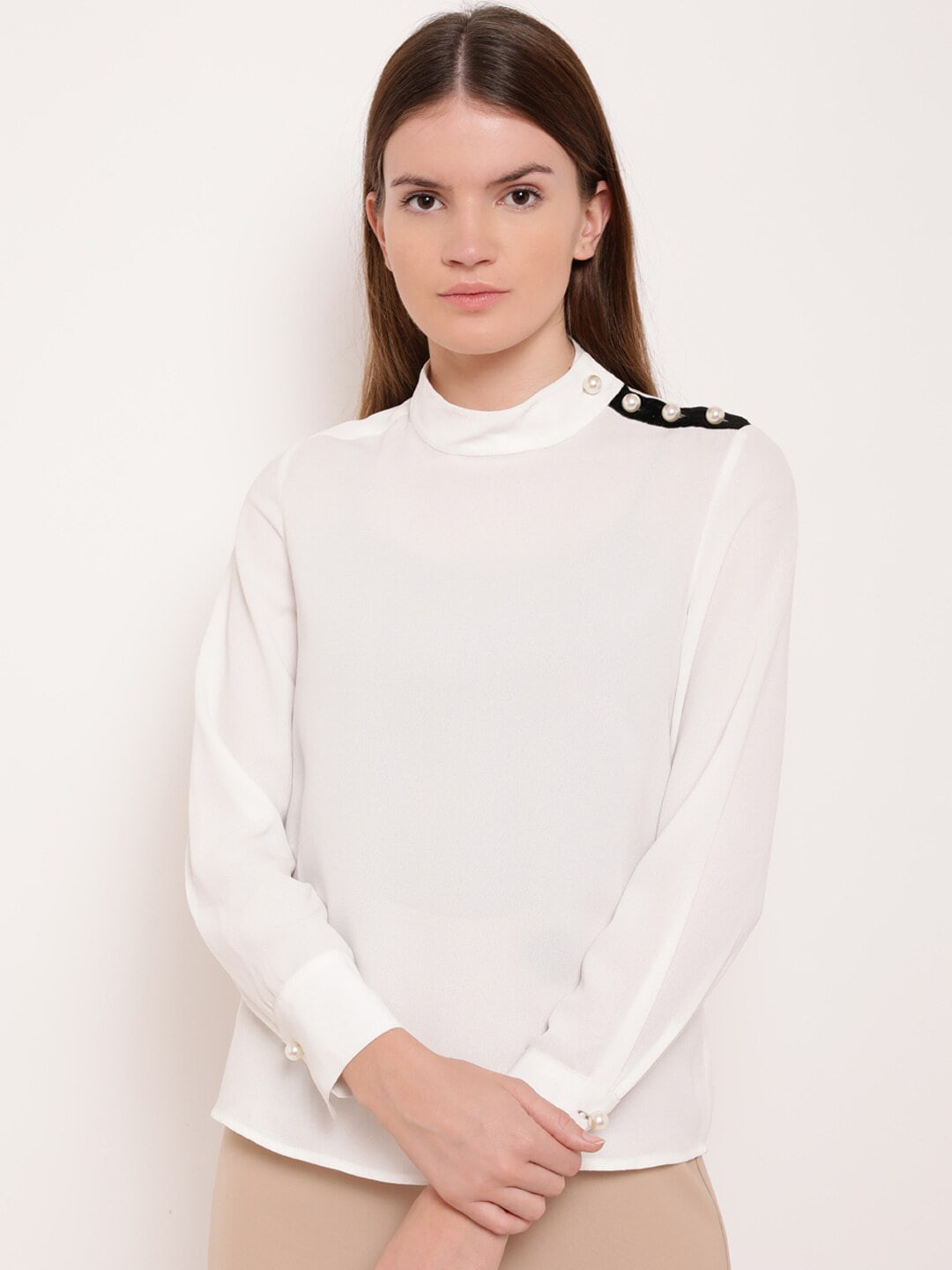 

Kazo White Studded Top