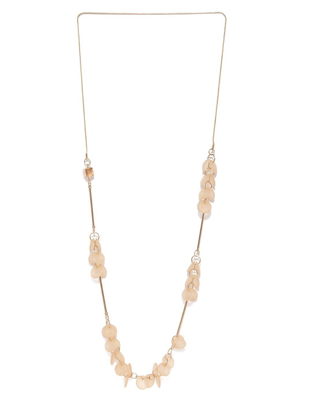 

Blisscovered Gold-Toned & Beige Beaded Necklace