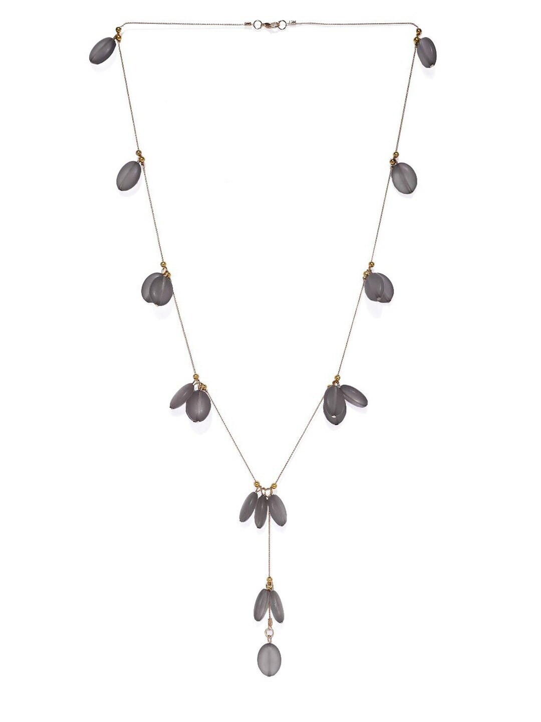

Blisscovered Grey & Gold-Toned Gold-Plated Artificial Beads Chain