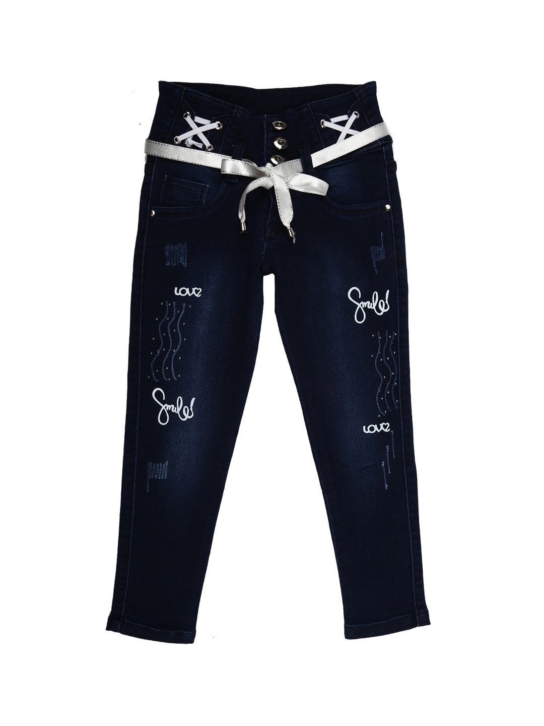 

V-Mart Girls Blue Printed Stretchable Jeans