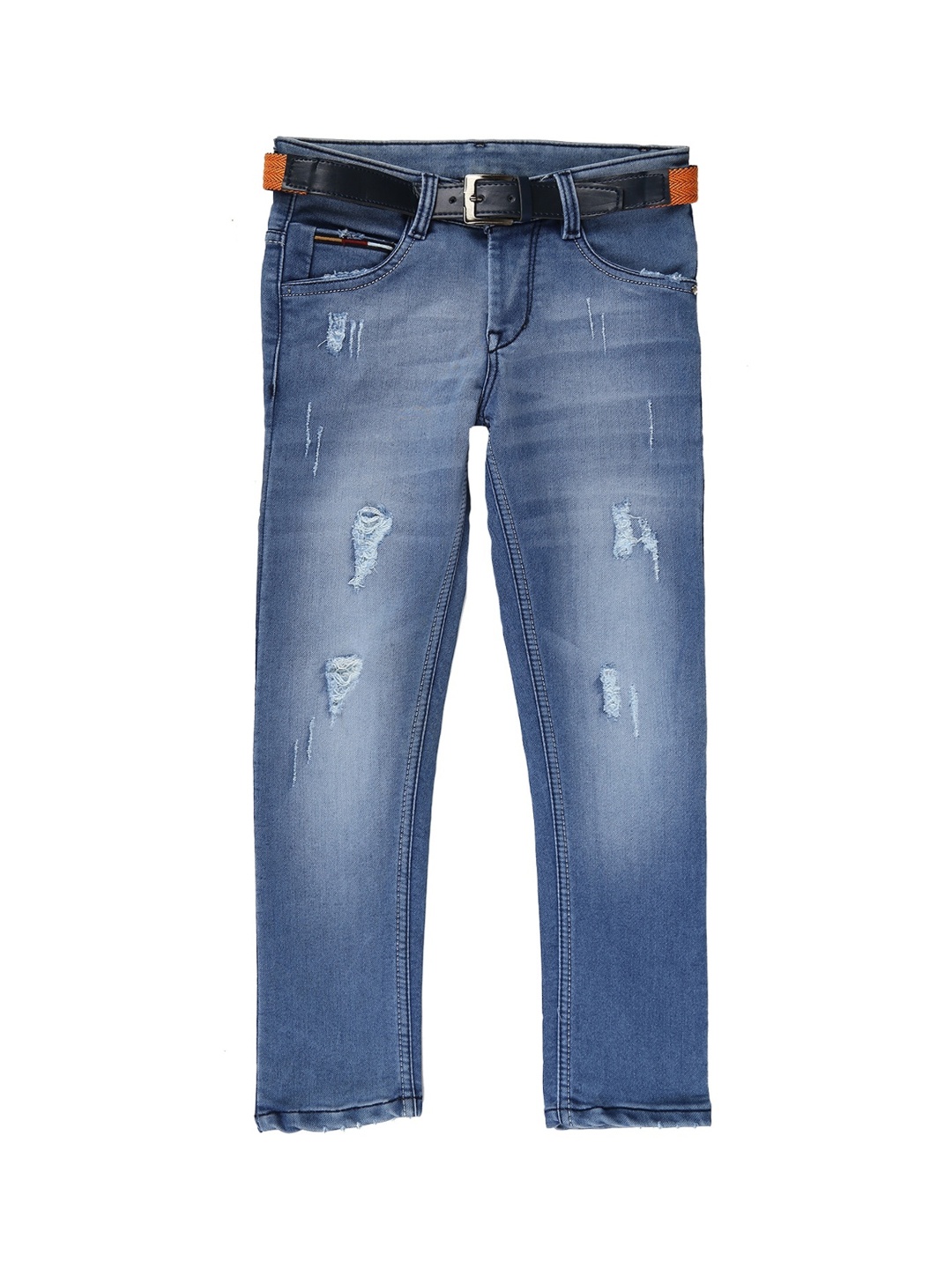 

V-Mart Boys Blue Low Distressed Light Fade Stretchable Jeans