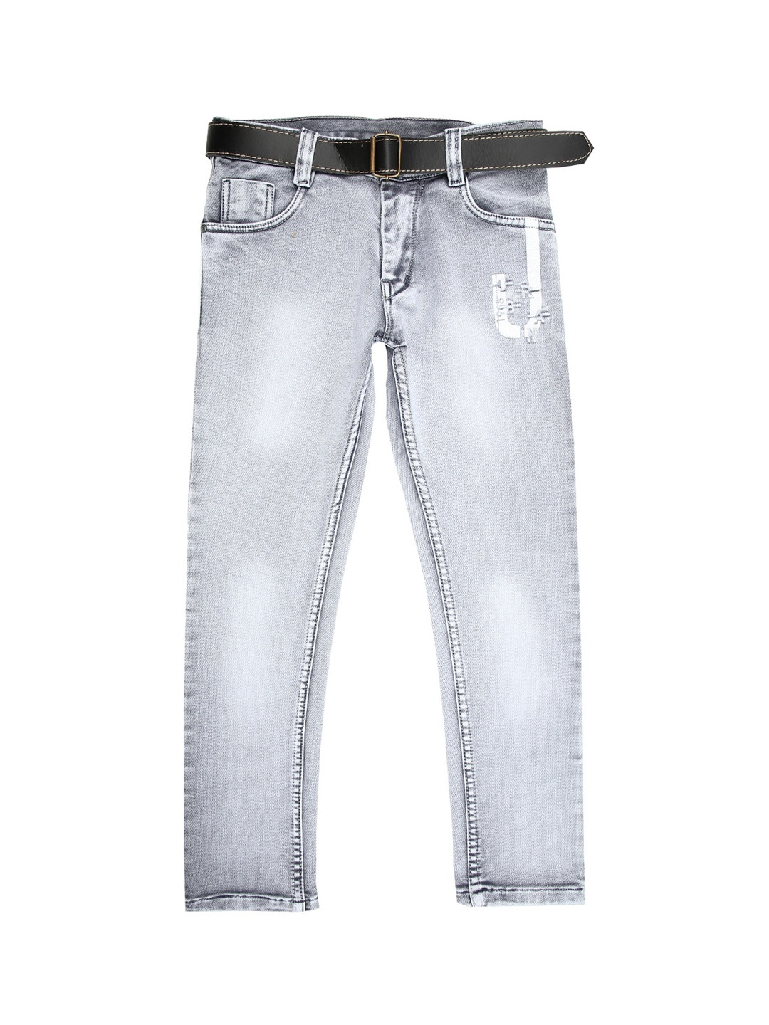

V-Mart Boys Grey Low Distress Heavy Fade Stretchable Jeans