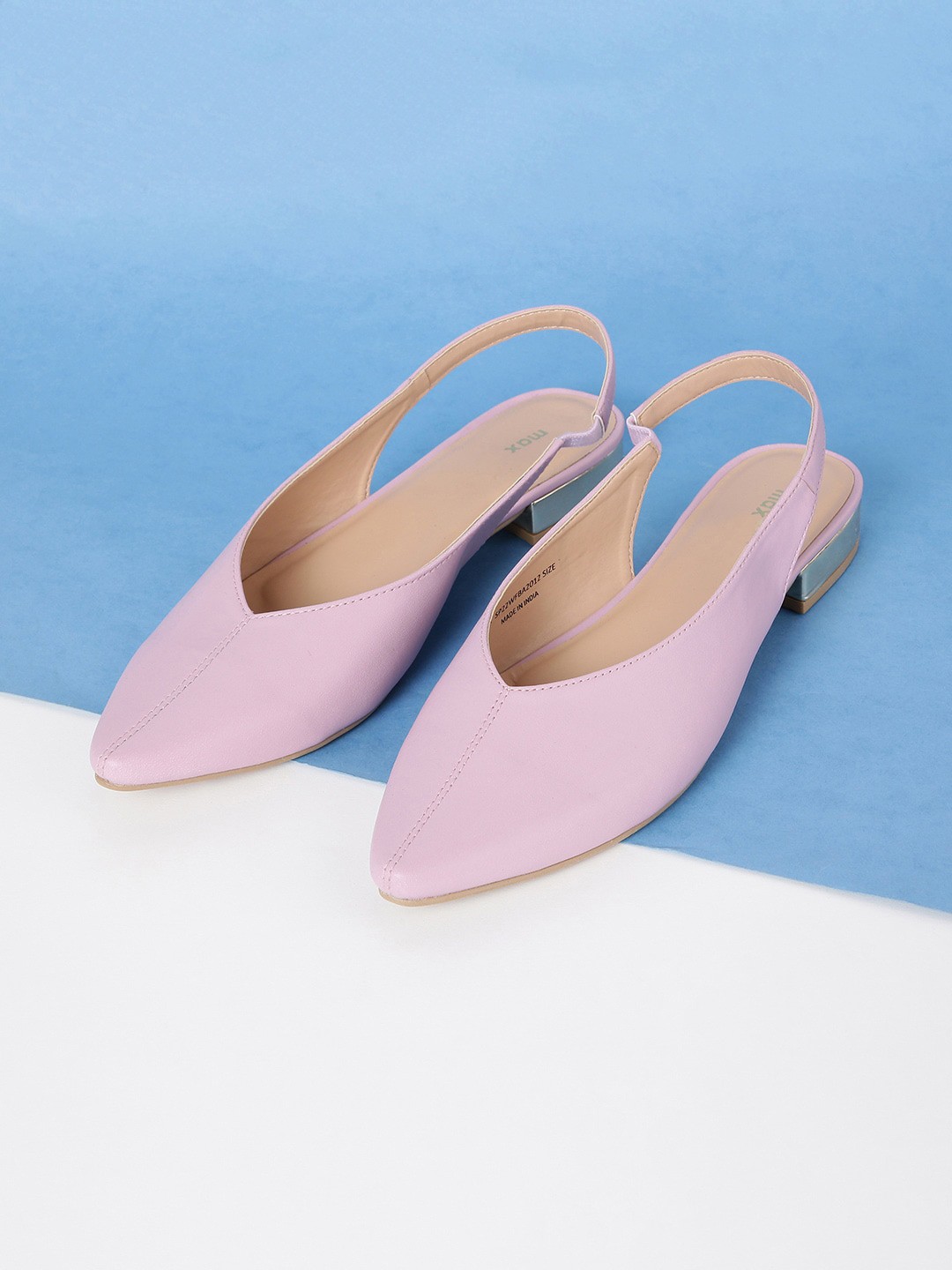 

max Women Pink Solid Pointed Toe Ballerinas Flats