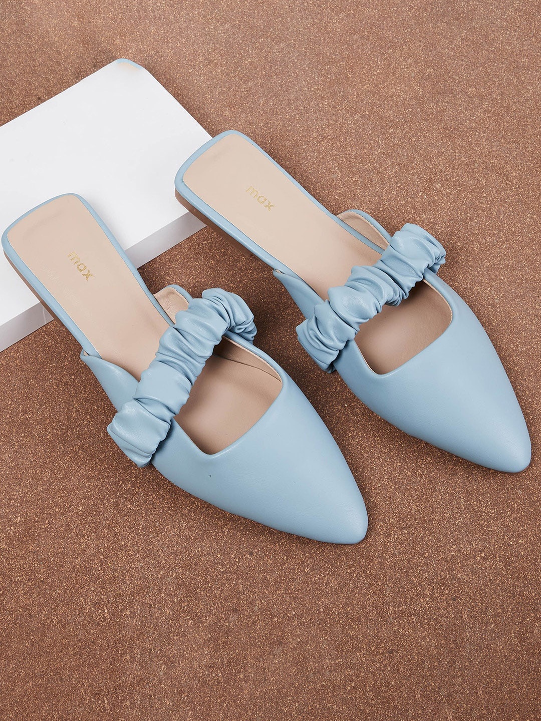 

max Women Blue PU Slip-On Ballerians