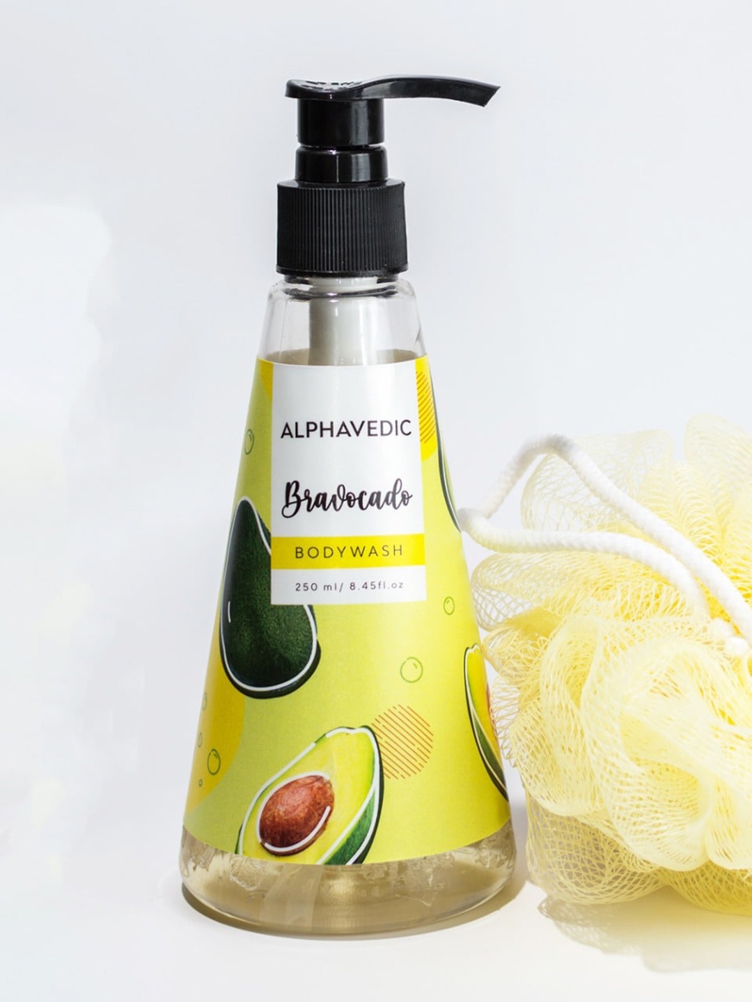 

ALPHAVEDIC Bravocado Body Wash with Aloe Vera & Vitamin E 250 ml, Yellow