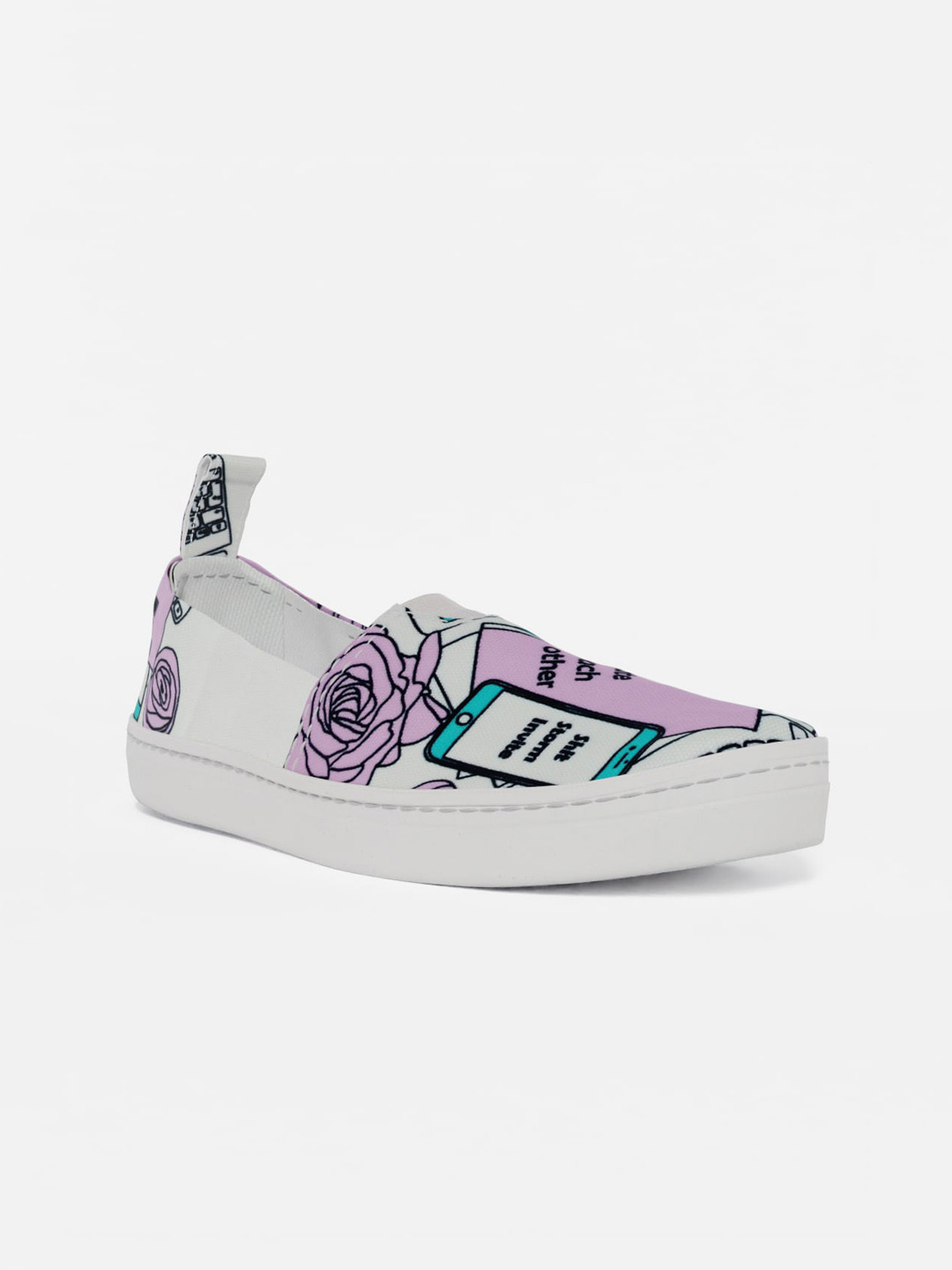 

LOKAIT The Sneakers Company Women Lavender Printed Slip-On Sneakers