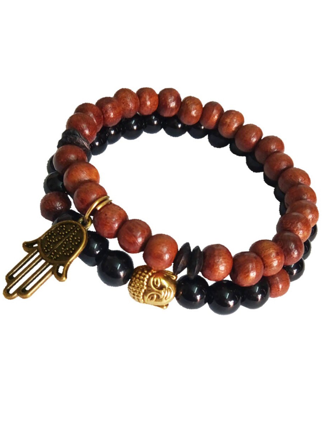 

RICH AND FAMOUS Men Brown & Black Brass-Plated Bracelet