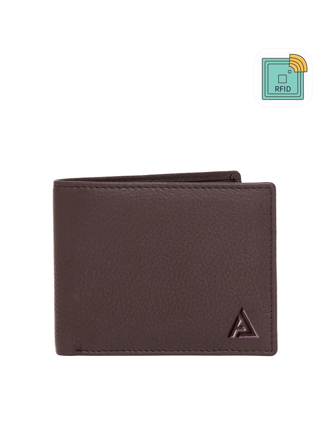 

AVOLT Men Brown Leather Two Fold Wallet