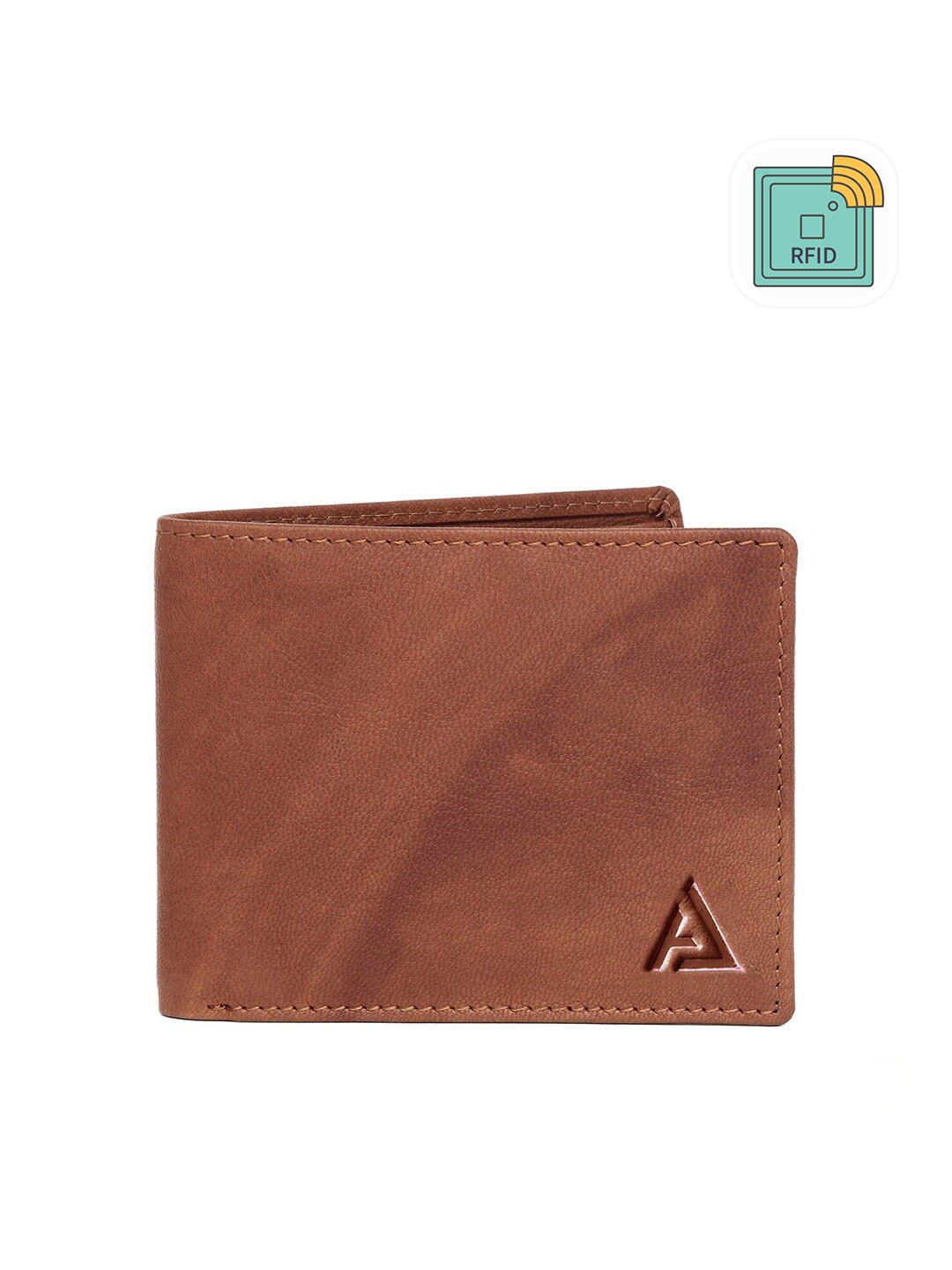 

AVOLT Men Tan Leather Two Fold Wallet