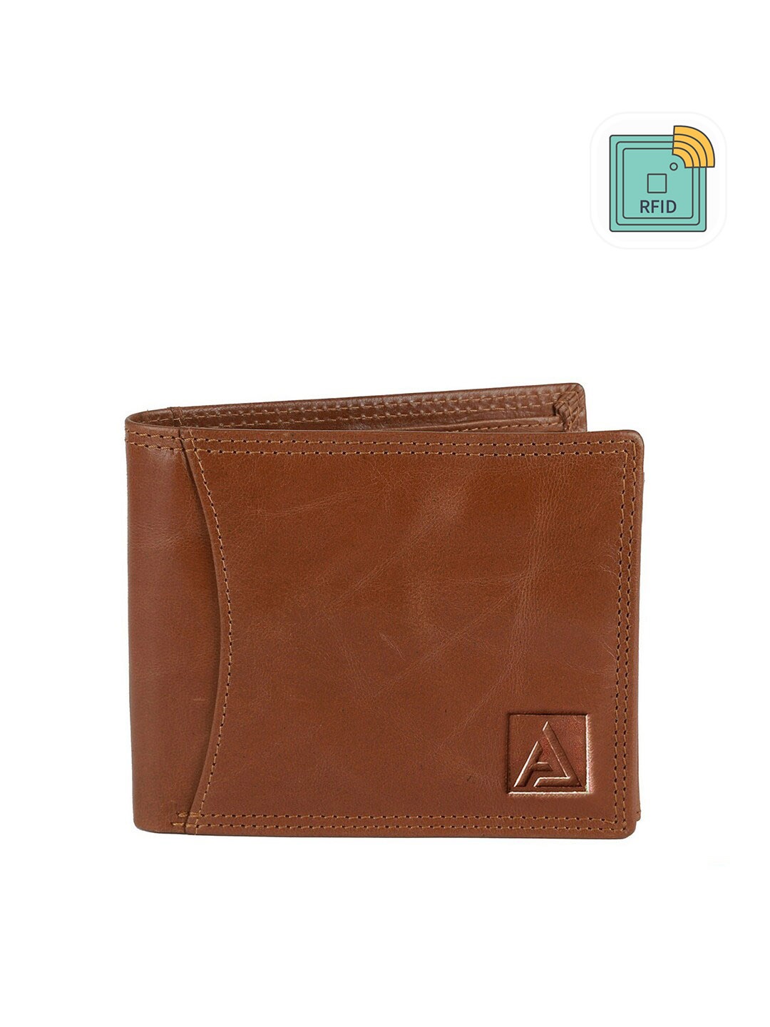 

AVOLT Men Tan Leather Two Fold Wallet