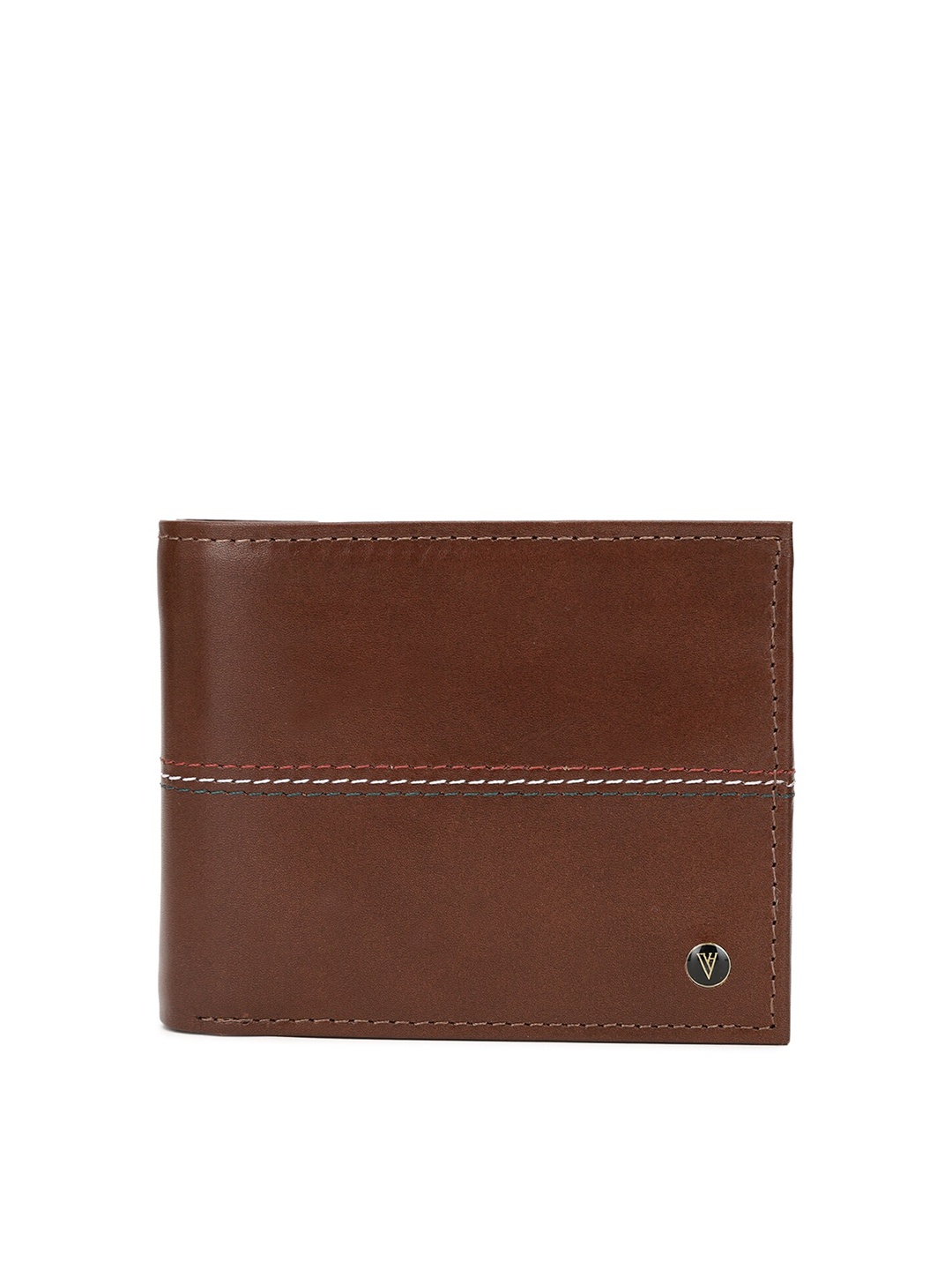 

Van Heusen Men Brown Textured Leather Two Fold Wallet
