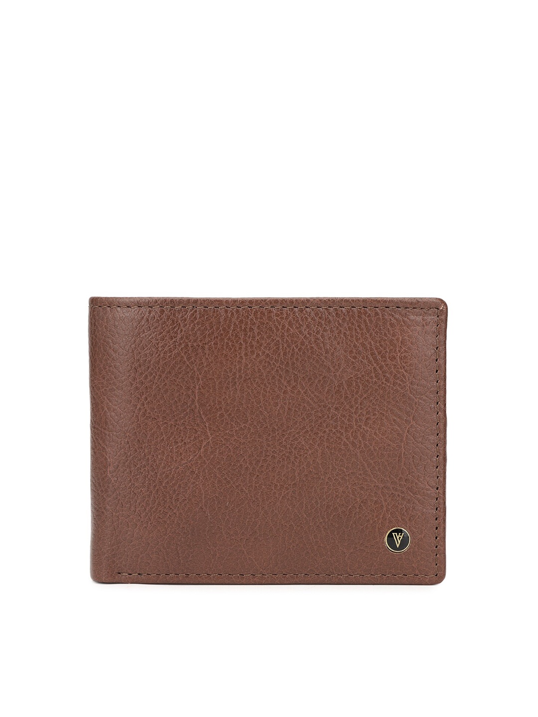 

Van Heusen Men Brown Textured Leather Two Fold Wallet