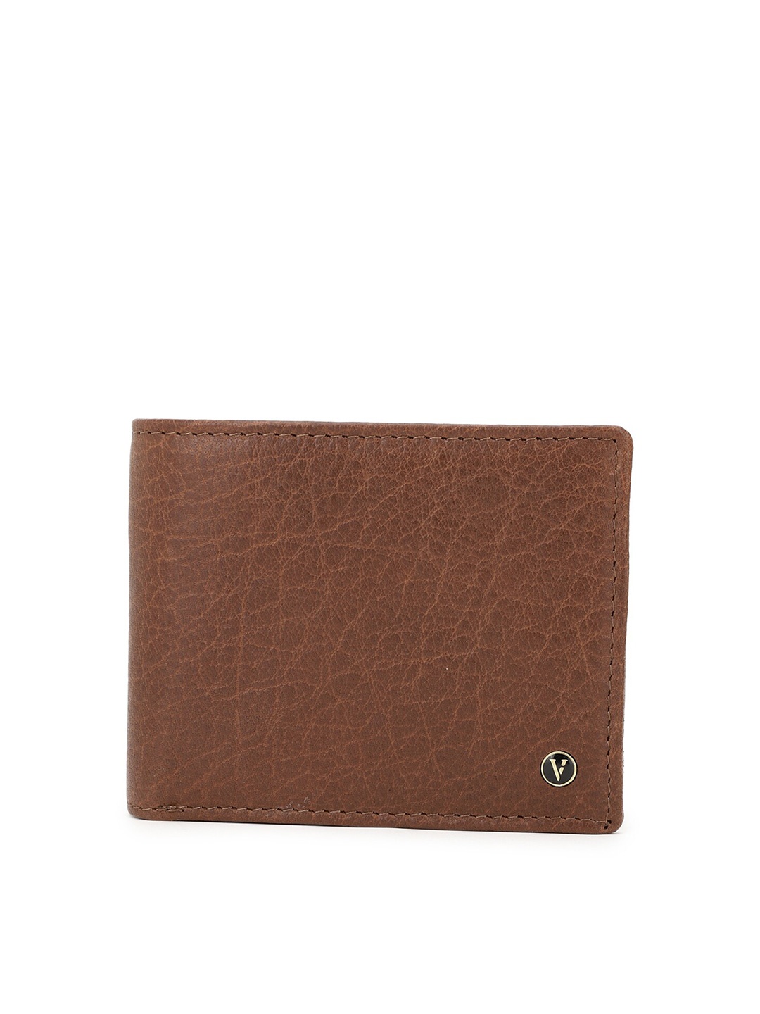 

Van Heusen Men Brown Textured Leather Two Fold Wallet