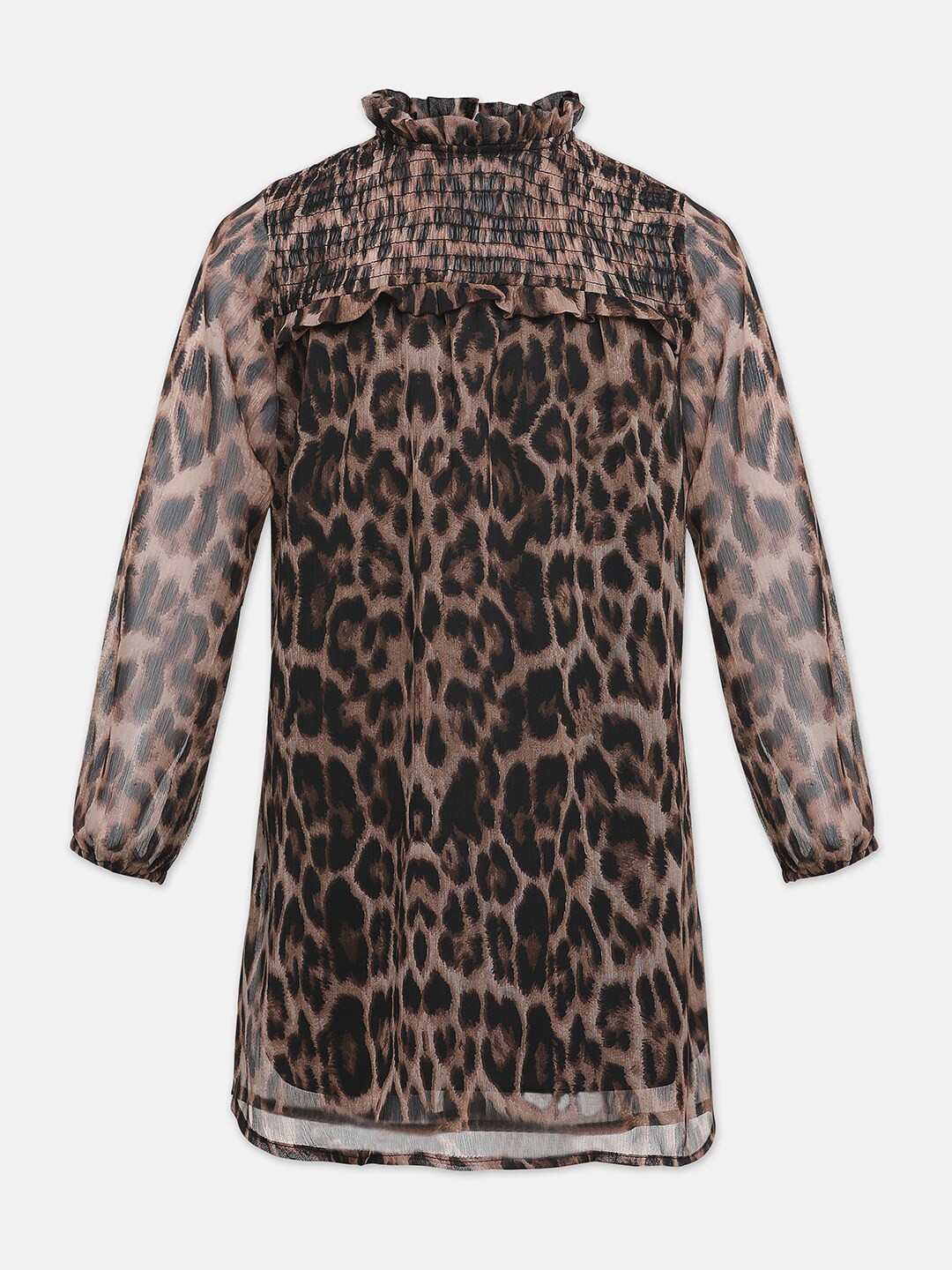 

Oxolloxo Brown Animal Satin A-Line Dress