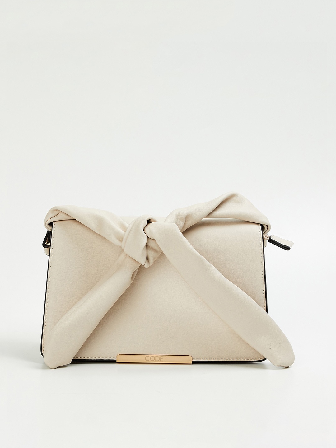 

CODE by Lifestyle Beige Structured Sling Bag