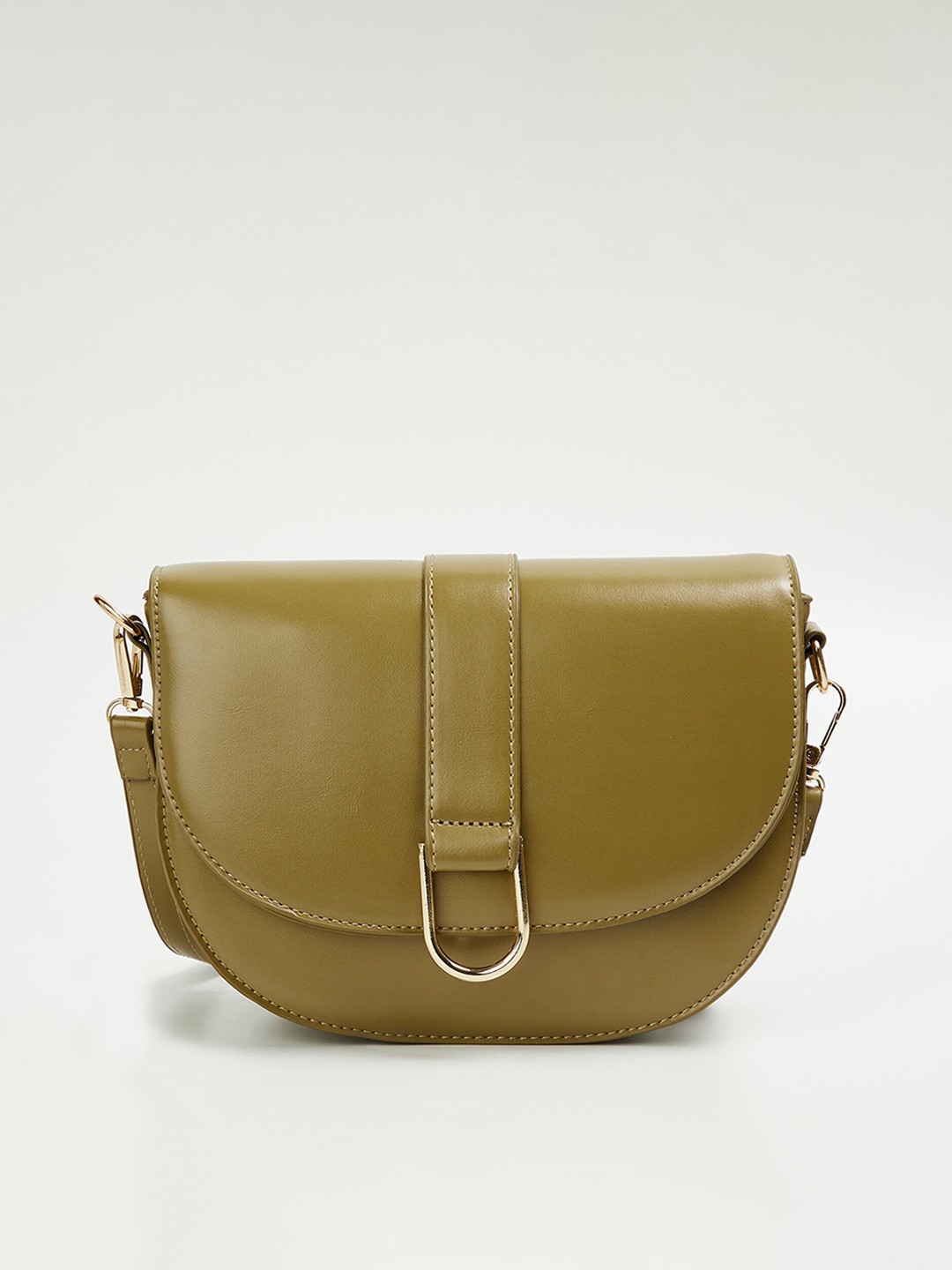 

CODE by Lifestyle Olive Green Half Moon Sling Bag