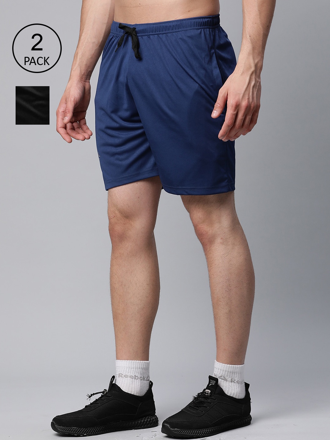 

MACK JONNEY JONNEY Men Black Training or Gym Shorts Pack Of 2