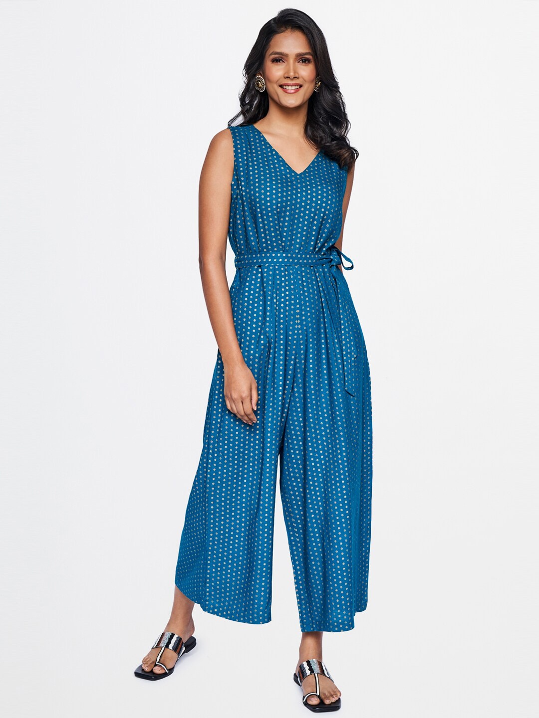 

itse Women Teal Printed Jumpsuit