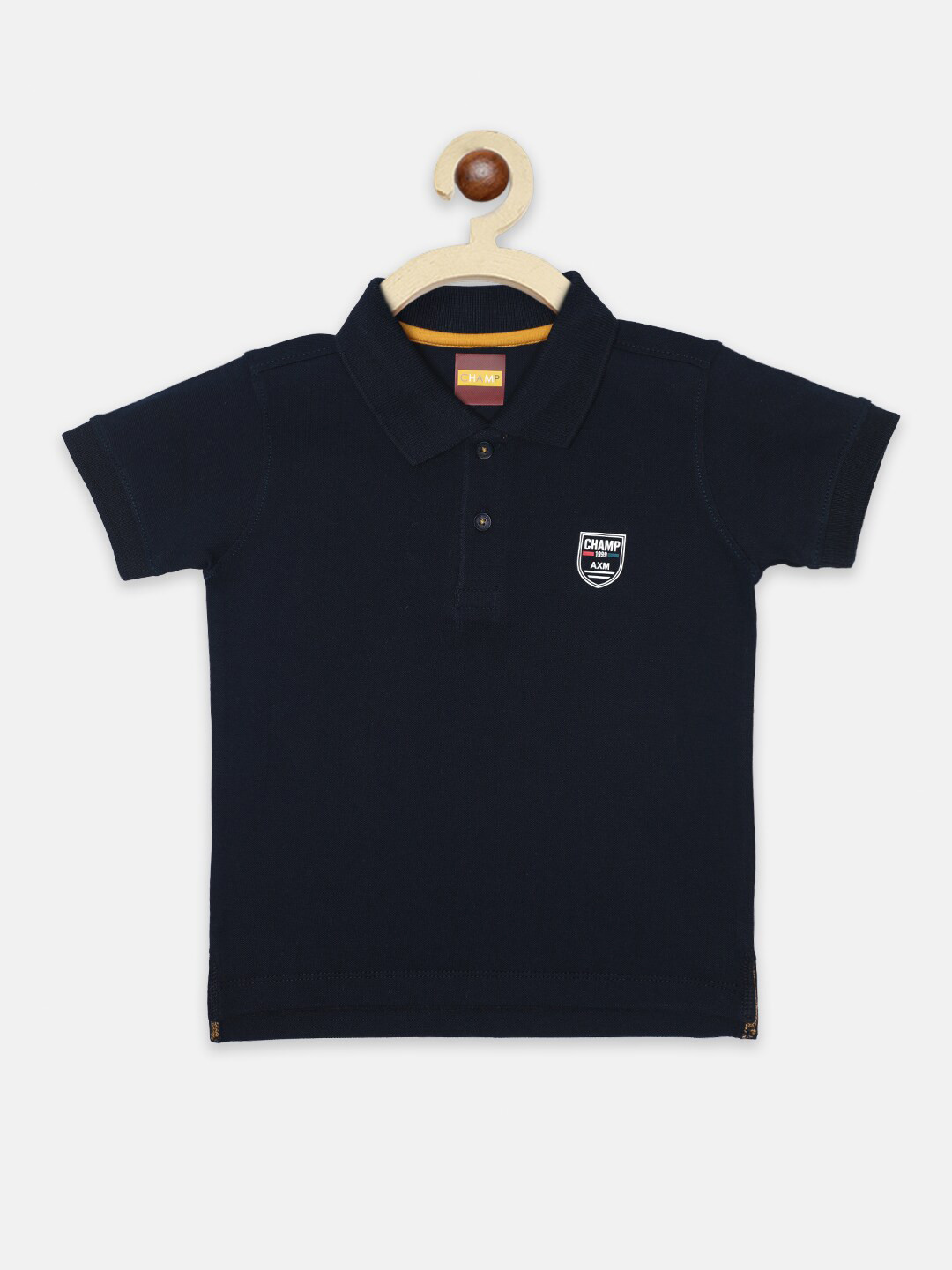 

AXM CHAMP Boys Navy Blue Polo Collar T-shirt