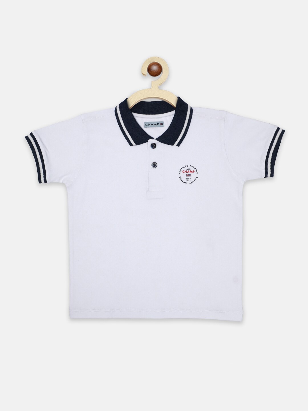 

AXM CHAMP Boys White Polo Collar T-shirt