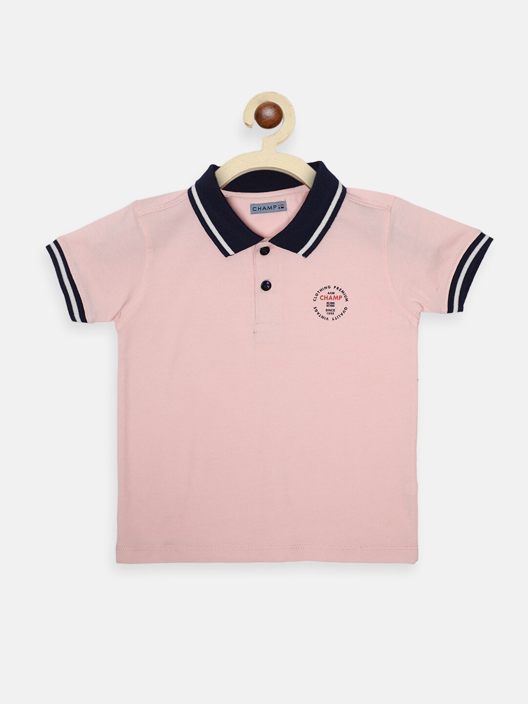 

AXM CHAMP Boys Pink Polo Collar T-shirt