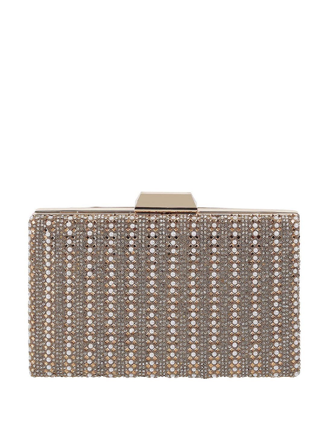 

Mochi Women Gold-Toned Embellished Box Clutch