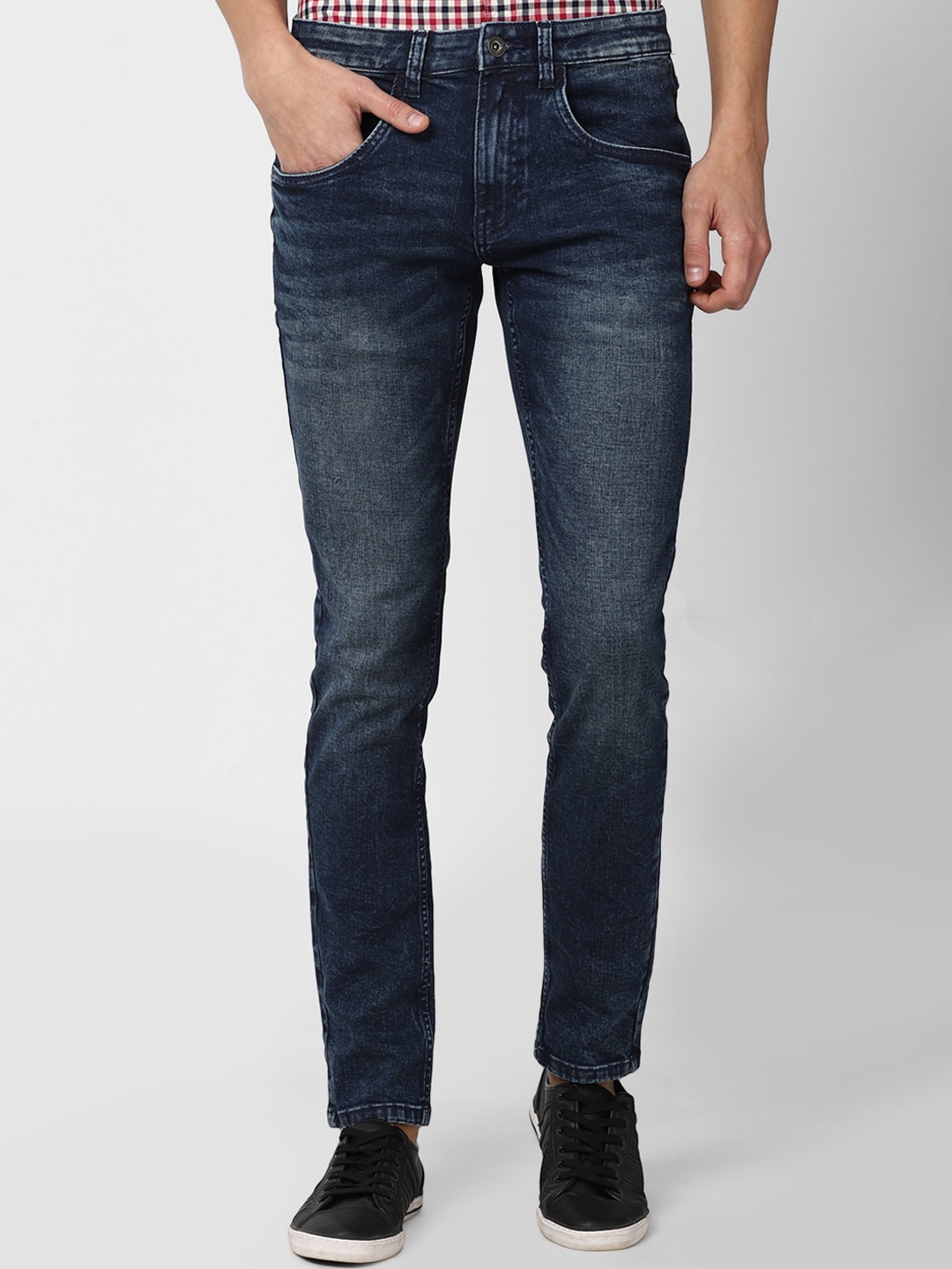 

VAN HEUSEN DENIM LABS Men Navy Blue Skinny Fit Heavy Fade Jeans