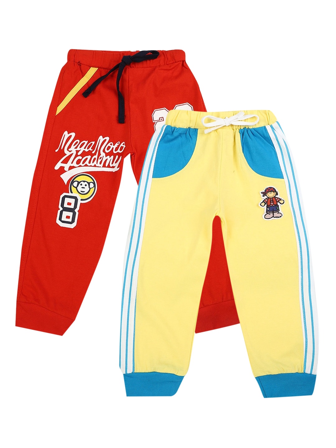 

V-Mart Infant Kids Pack of 2 Printed Joggers, Yellow