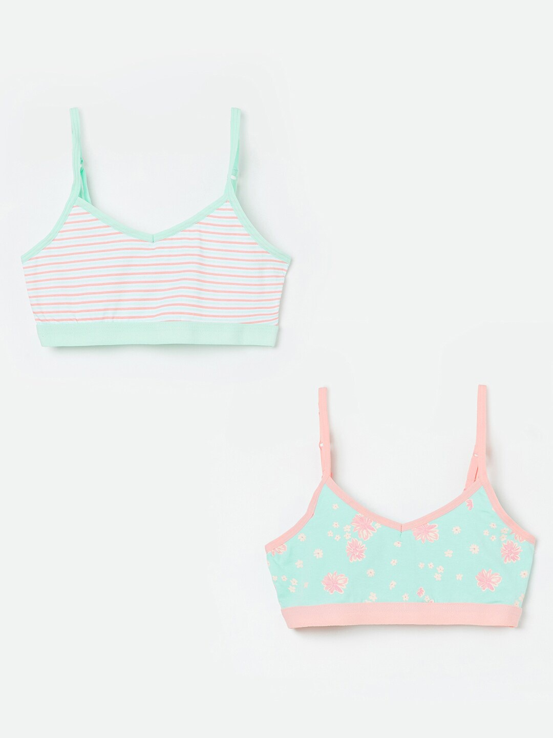 

Fame Forever by Lifestyle Girls Turquoise Blue & Pink Non-Wired Non-Padded Bra 1000010993842