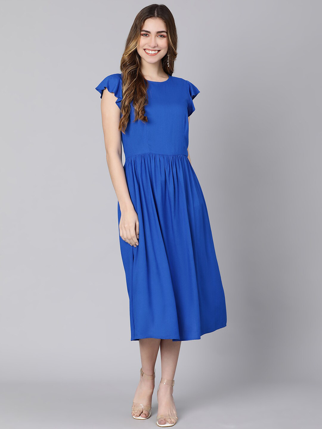 

Oxolloxo Blue Crepe Midi Dress
