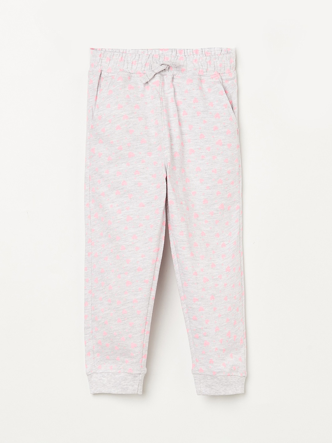 

Juniors Infant Girls Grey Melange Printed Track Pants