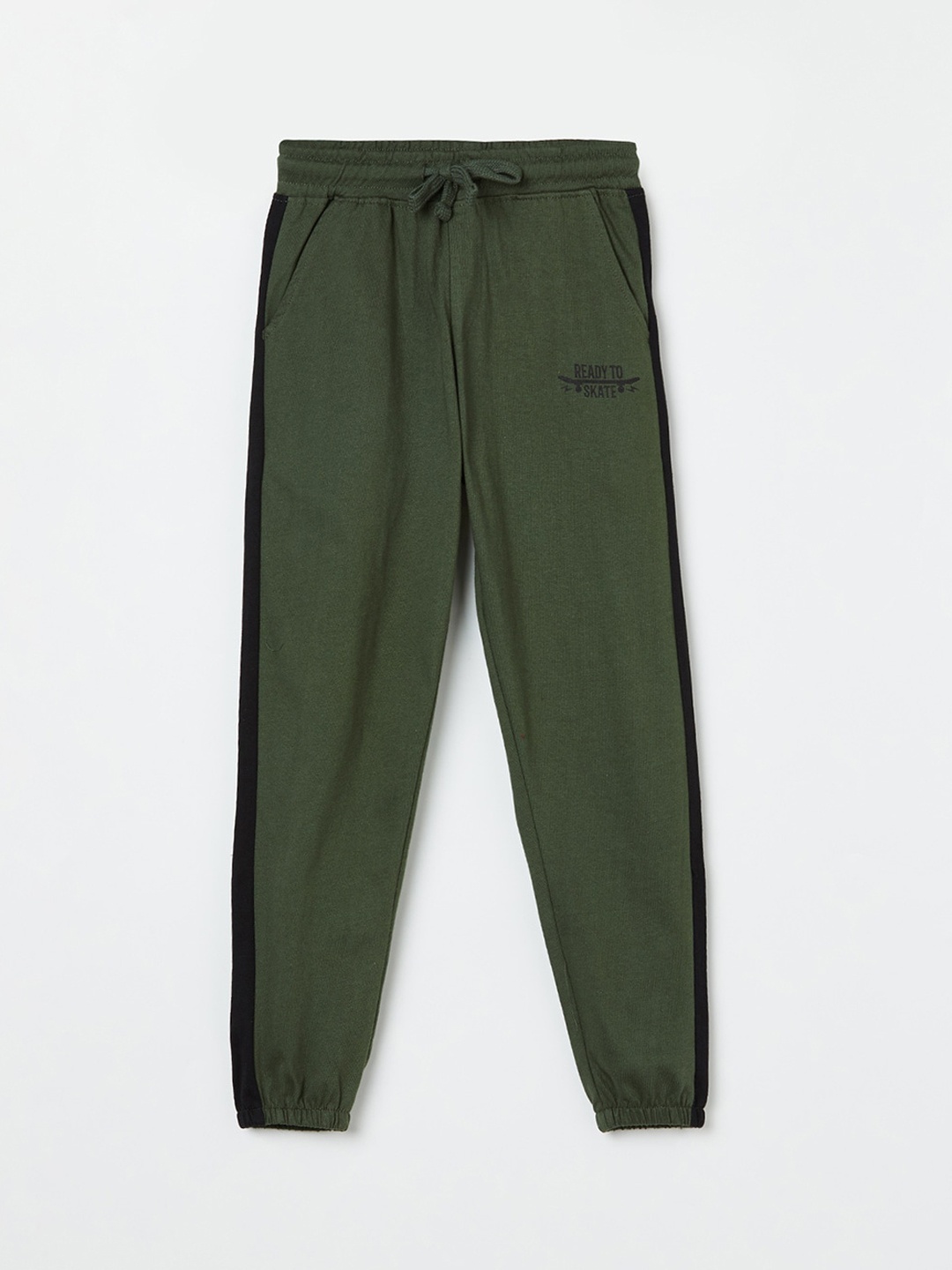 

Fame Forever by Lifestyle Boys Olive-Green Solid Cotton Joggers