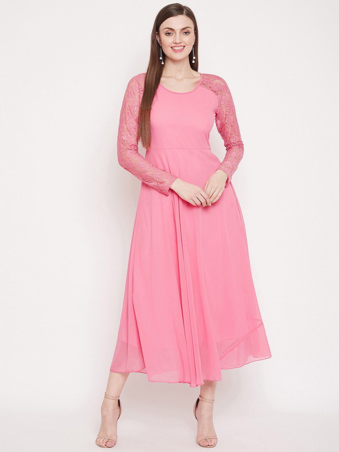 

HELLO DESIGN Pink Georgette Midi Dress