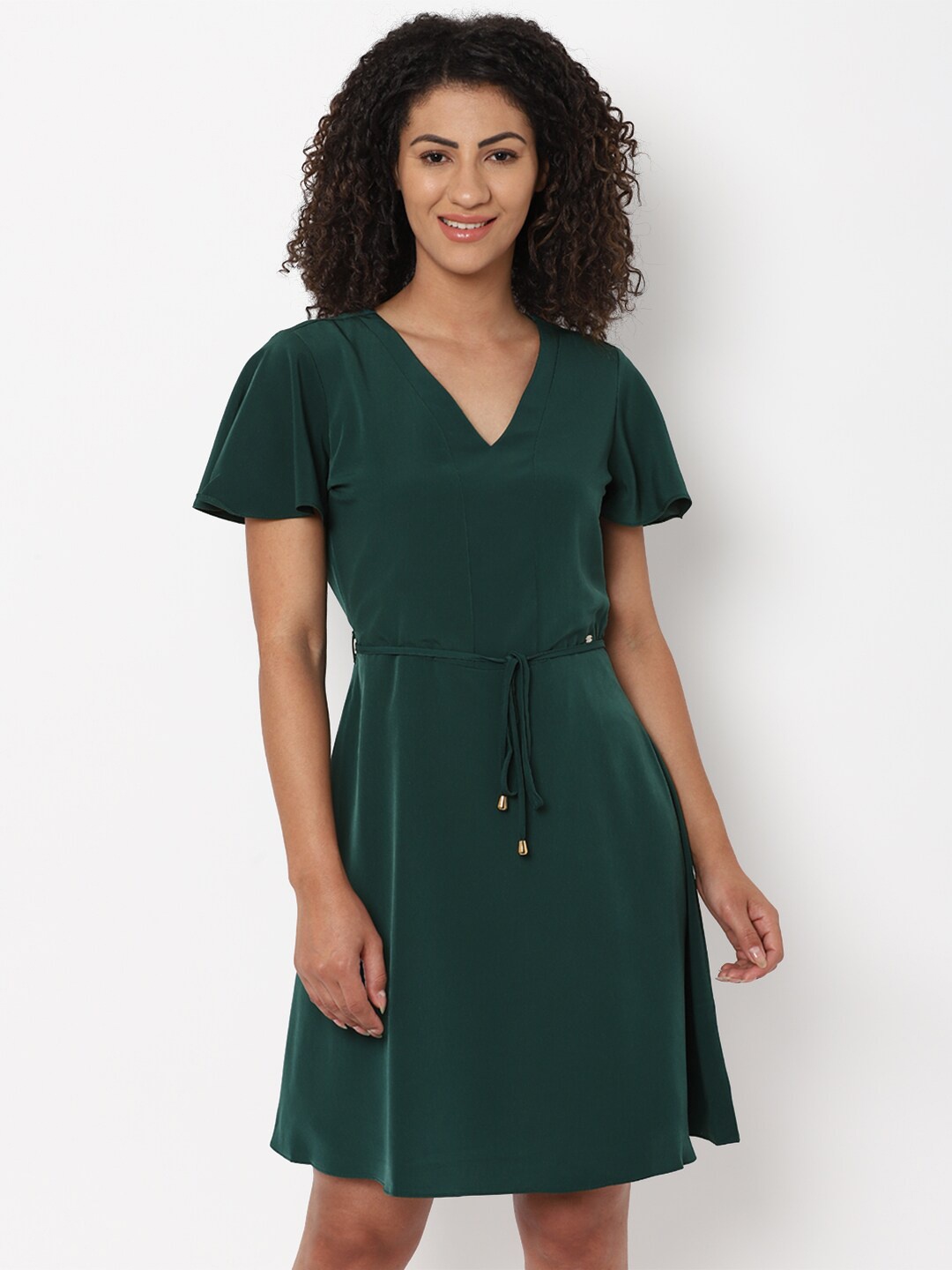 

Allen Solly Woman Green Solid Fit & Flared Dress