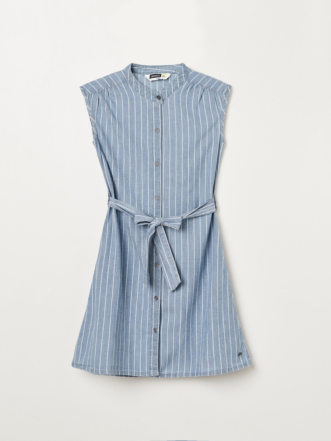 

Fame Forever by Lifestyle Girls Blue Striped Cotton Shirt Dress