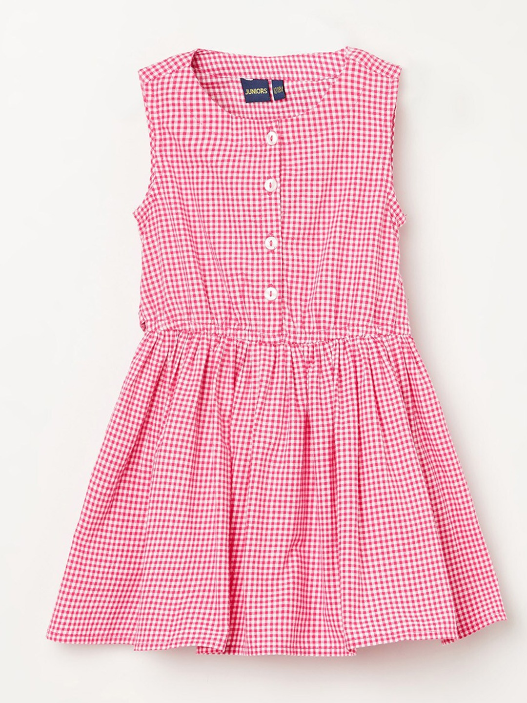 

Juniors Pink Checked Dress