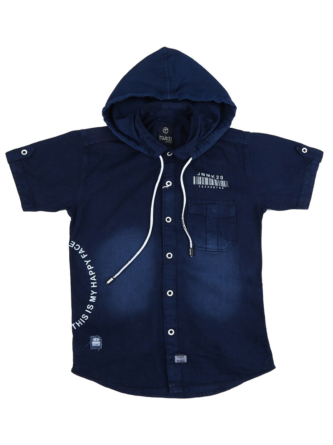 

V-Mart Boys Blue Printed Denim Casual Shirt