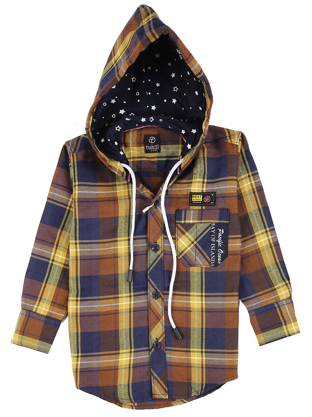 

V-Mart Kids Yellow Classic Tartan Checks Checked Cotton Casual Shirt