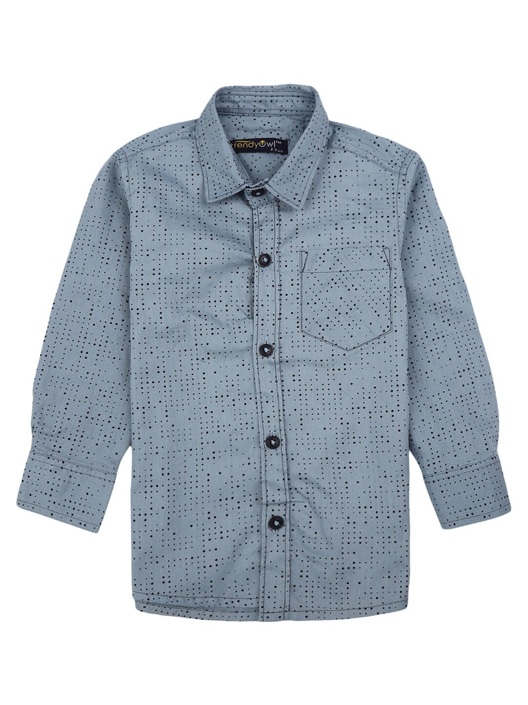 

V-Mart Kids Blue Classic Micro Ditsy Printed Cotton Casual Shirt