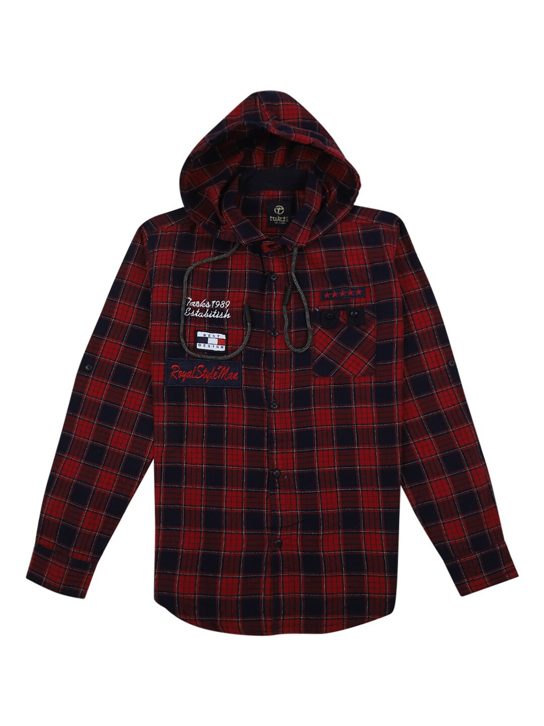 

V-Mart Boys Red Classic Regular Fit Buffalo Checked Cotton Casual Shirt